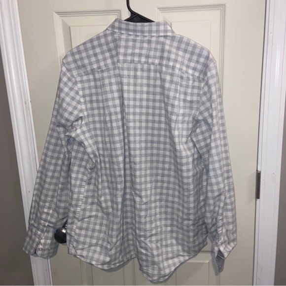 George mens classic fit gray white check button up Large. - Picture 5 of 5